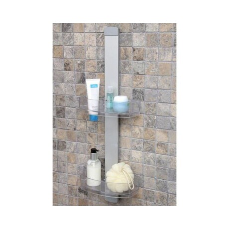 Organizador colgante de ducha en aluminio con estantes Organizador colgante de ducha en aluminio con estantes