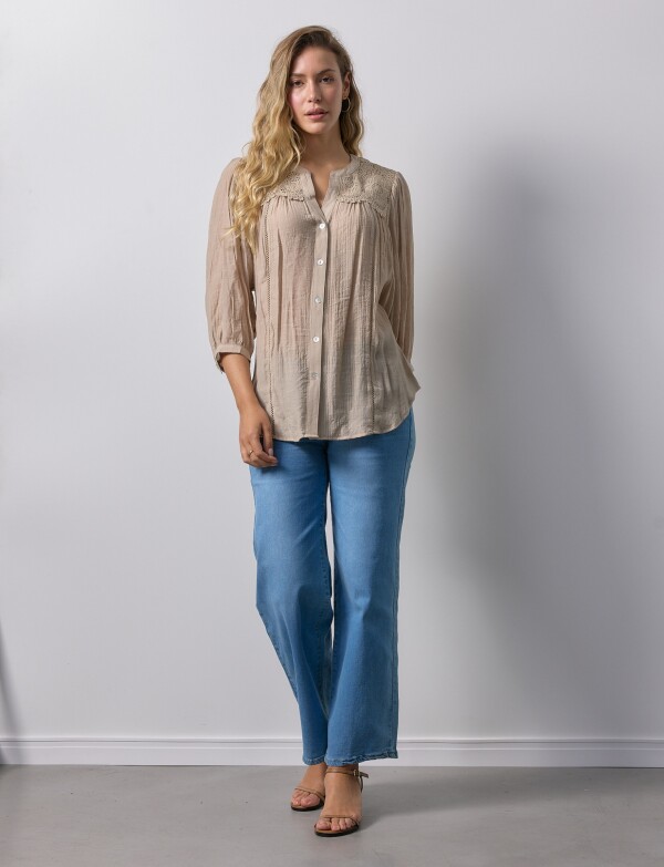 Blusa Crochet BEIGE