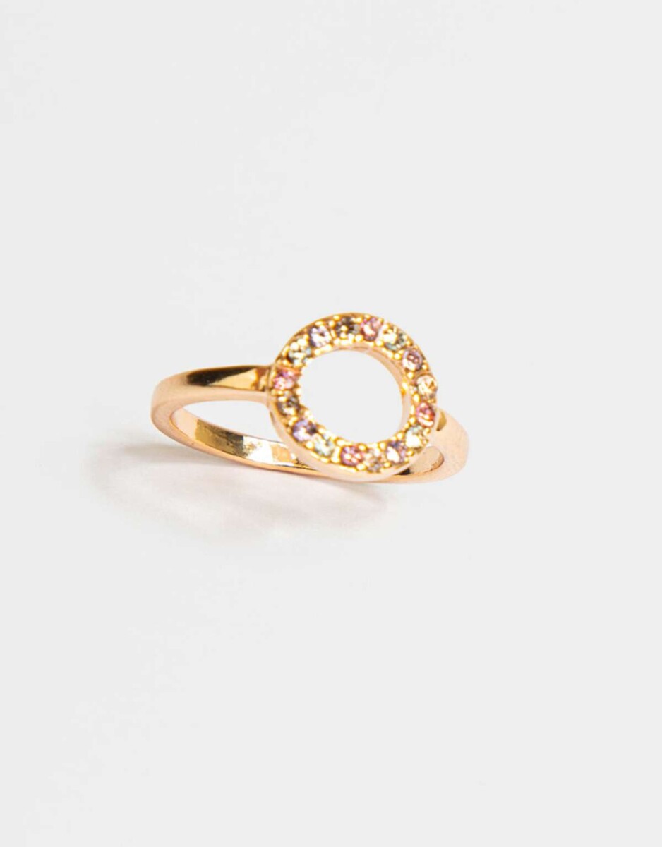 Anillo Con Strass - Dorado 