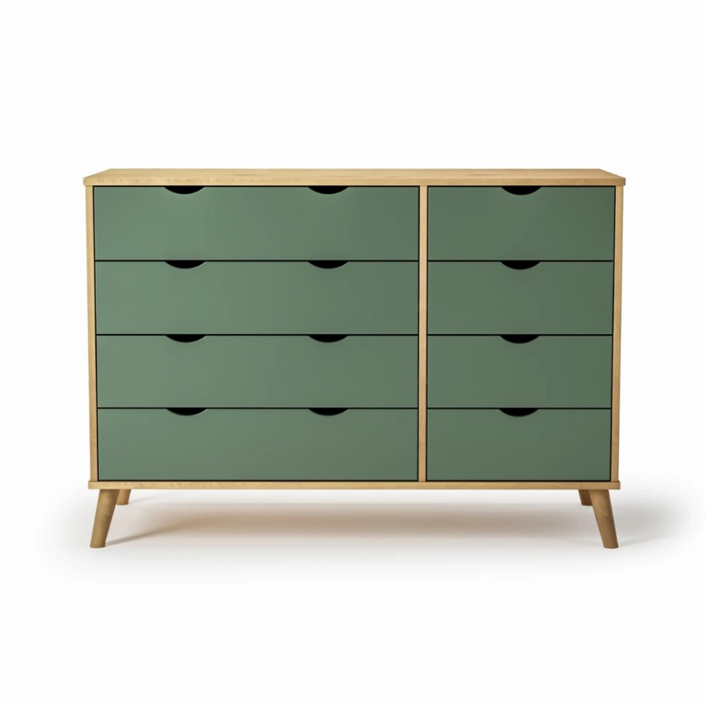 Cómoda 8 Cajones Madera - Linea Dublin Verde