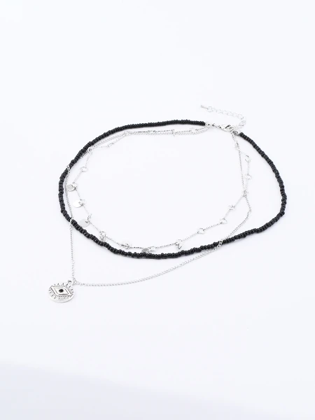 COLLAR OJO PLATEADO