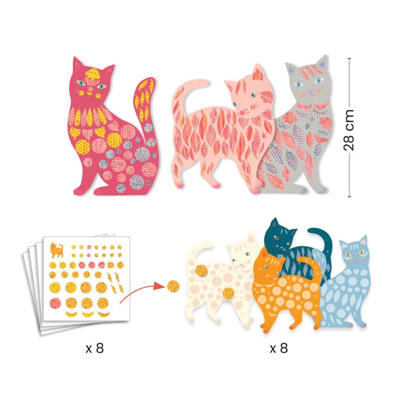 Actividad de stickers de gatos adorables de Elodie Djeco Actividad de stickers de gatos adorables de Elodie Djeco