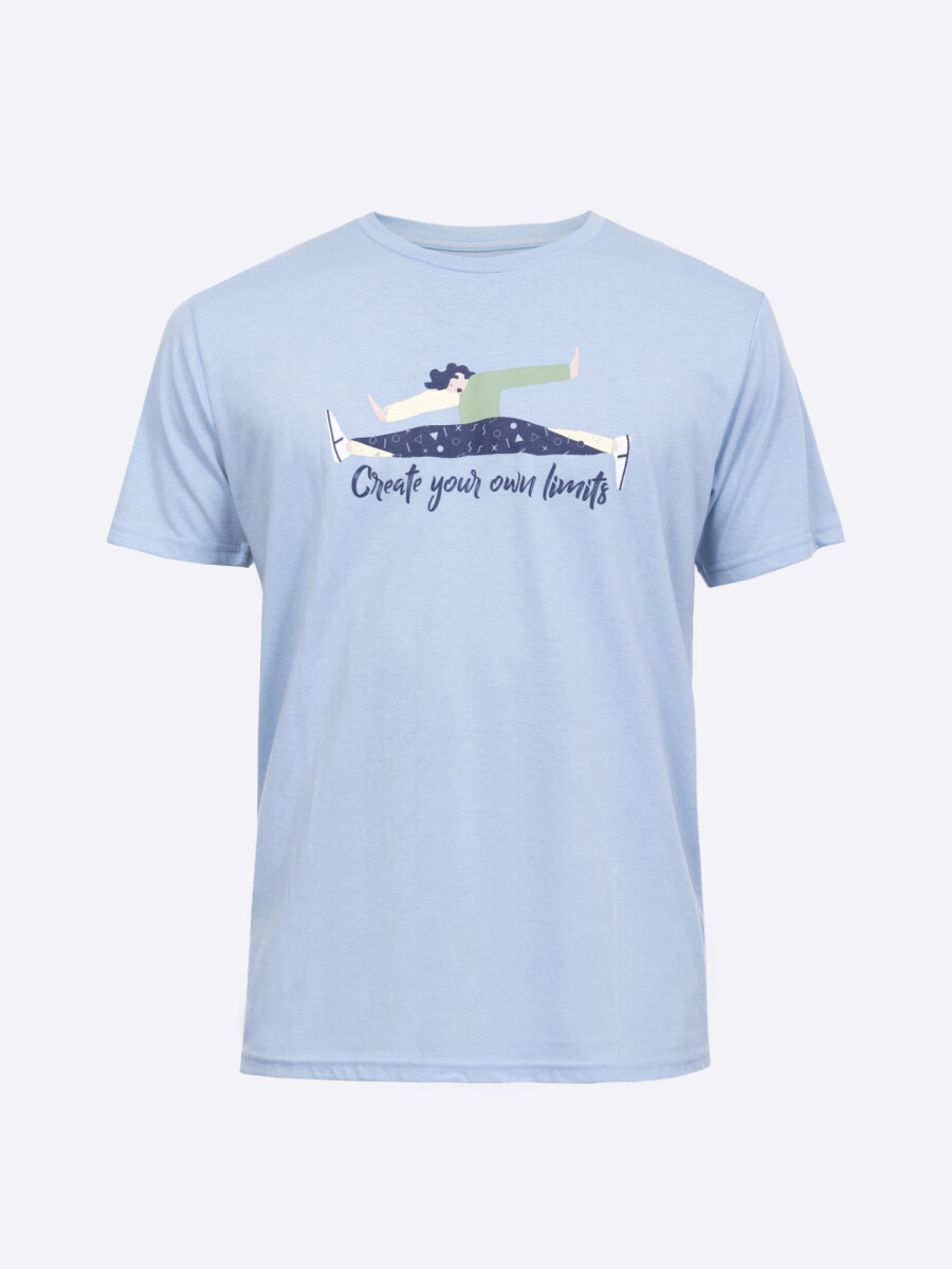T-shirt estampada - celeste 