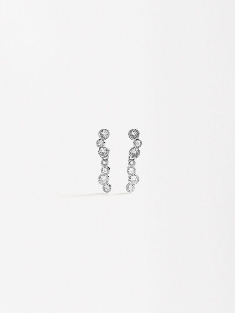 Pendientes Con Circonitas plateado