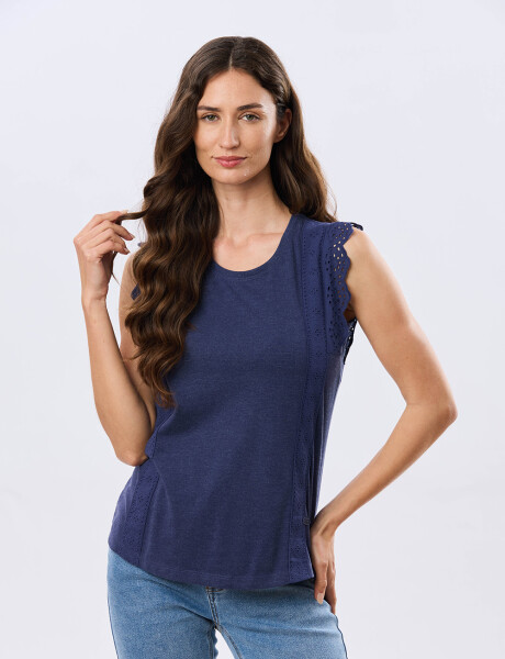 REMERA LISA DE ALGODÓN Azul