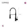 Canilla Monomando Lavaplatos Flexible Griferia Cocina Negro Mate