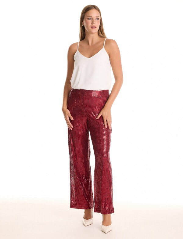 Pantalon Lentejuelas BORDEAUX