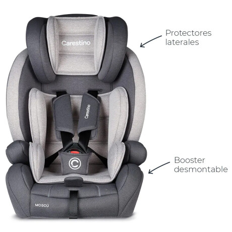 Butaca y Booster ISOFIX Carestino Moscú de 9 a 36kg Gris Claro