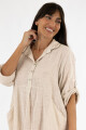 Camisa larga toscana Beige