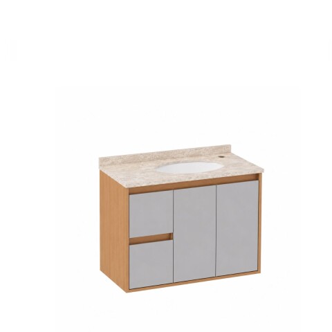 Mueble de baño Danubio Suspendido 80 cm mesada granito con lavatorio incorporado Mueble De Baño Danubio Suspendido 80 Cm Mesada Granito Con Lavatorio Incorporado