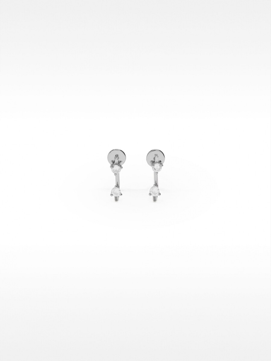 Pendientes Ear Jacket Con Circonitas - Plata De Ley 925 plateado