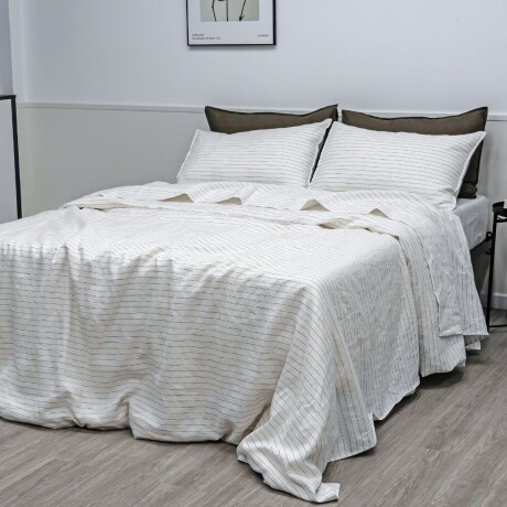 FUNDA DE DUVET FRENCH FLAX LINEN BLANCO - QUEEN