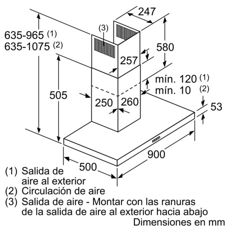 CAMPANA DE PARED BOSCH 3-POTENCIAS DWB96BC50 PLANA 90CM
