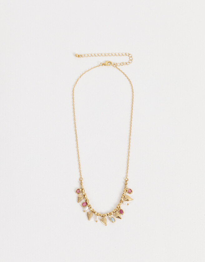Collares Cortos Con corazón Collar Corto Con Multidijes De Corazones - Dorado
