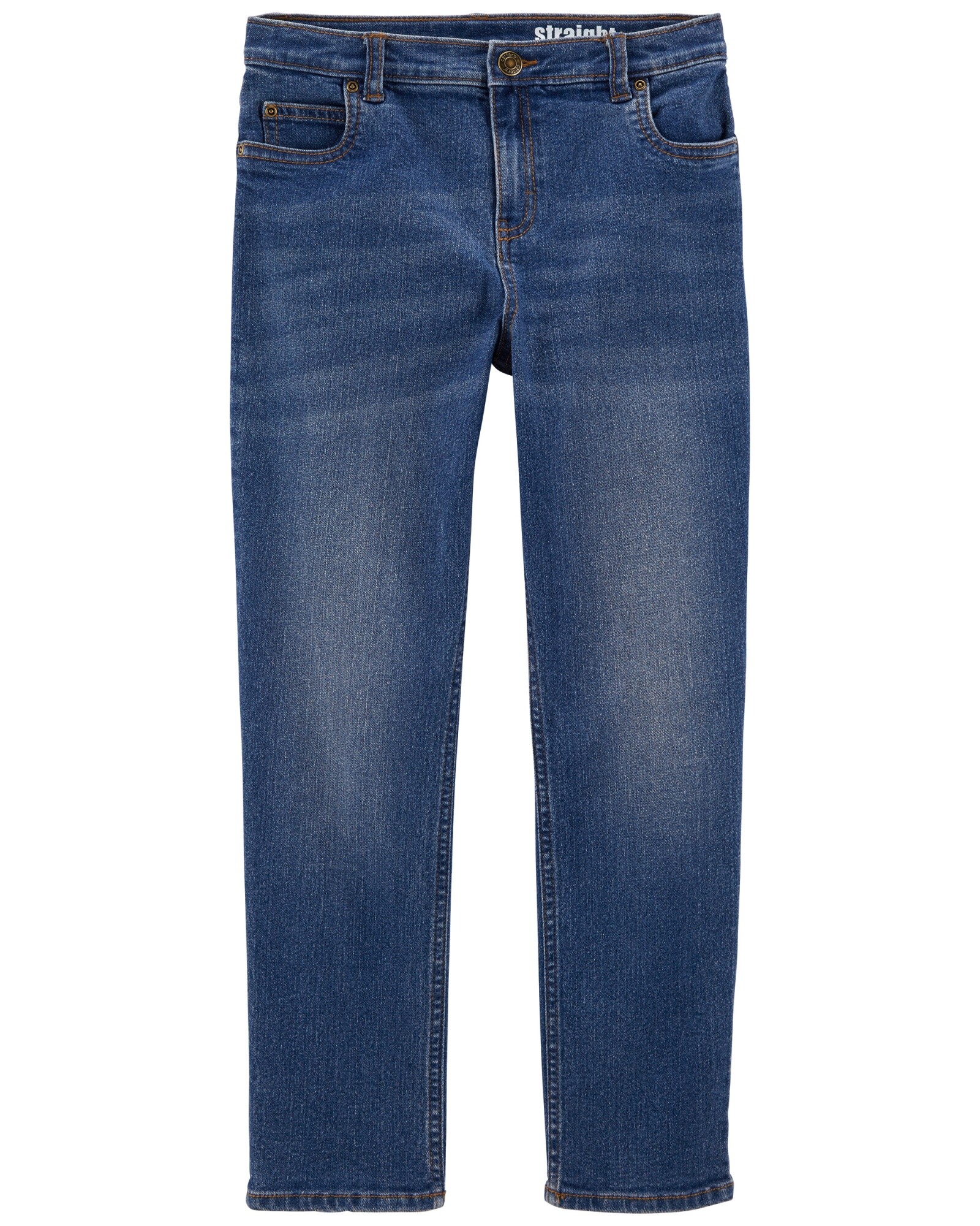 Pantalón jean clásico, lavado medio. Talles 5-8 Sin color
