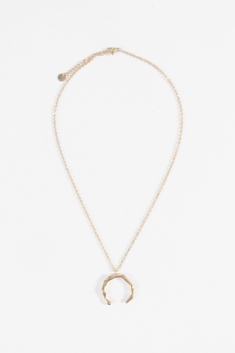 Collar acero herradura dorado