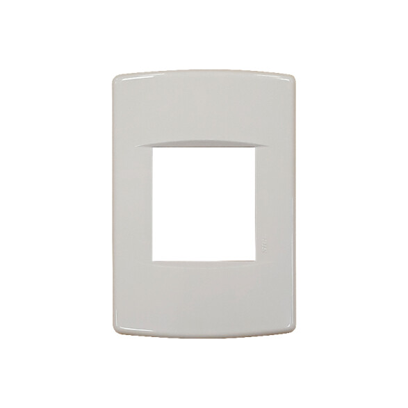 Plaqueta 1mód. doble soporte+bastidor blanche Sica SK3411