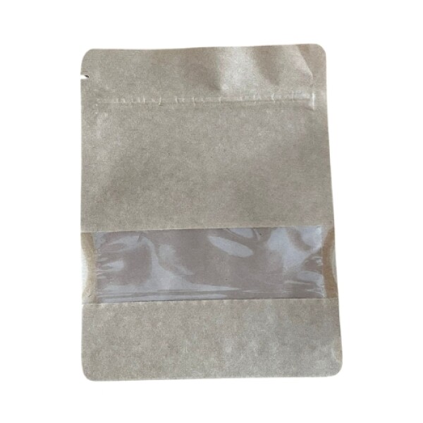 BOLSA C/ZIPPER PAPEL KRAFT CON VISOR 140X185X70MM PAQX50 MARRON