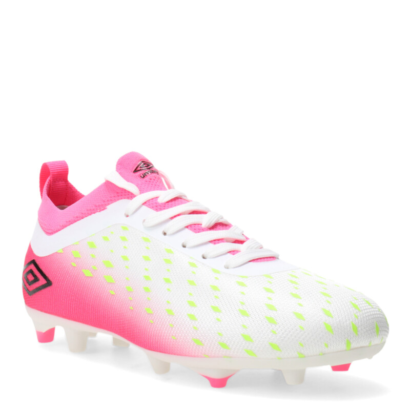 Championes Infantiles Umbro Limit HG Blanco - Rosado - Amarillo Lima