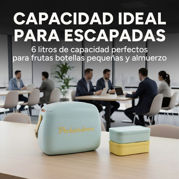 Conservadora Lunchera Térmica Pop 6L Polarbox Con 2 Tuppers Color Celeste