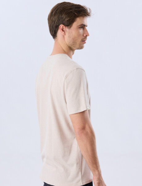 REMERA ESTAMPADA DE ALGODÓN Beige