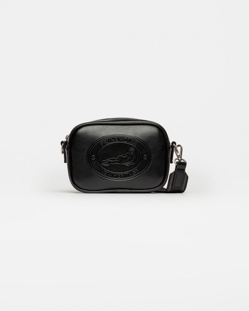 Mini bag Club House en efecto cuero liso - Negro 