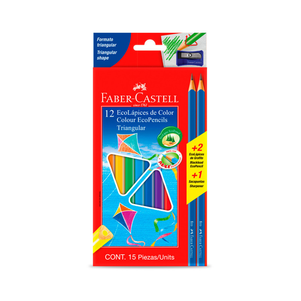 Lápices de colores largos Faber-Castell - 12 colores 