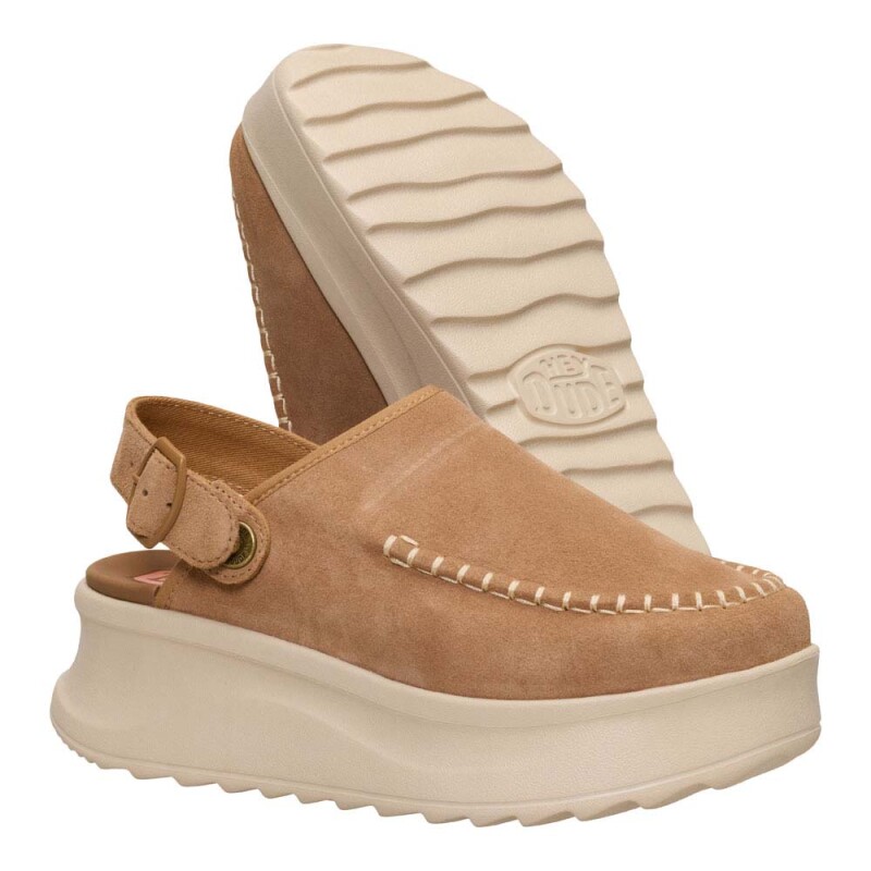 Zuecos Delray Clog Suede - Mujer Tan