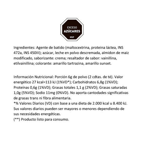 Crema Chantilly sin TACC 100g Crema Chantilly sin TACC 100g