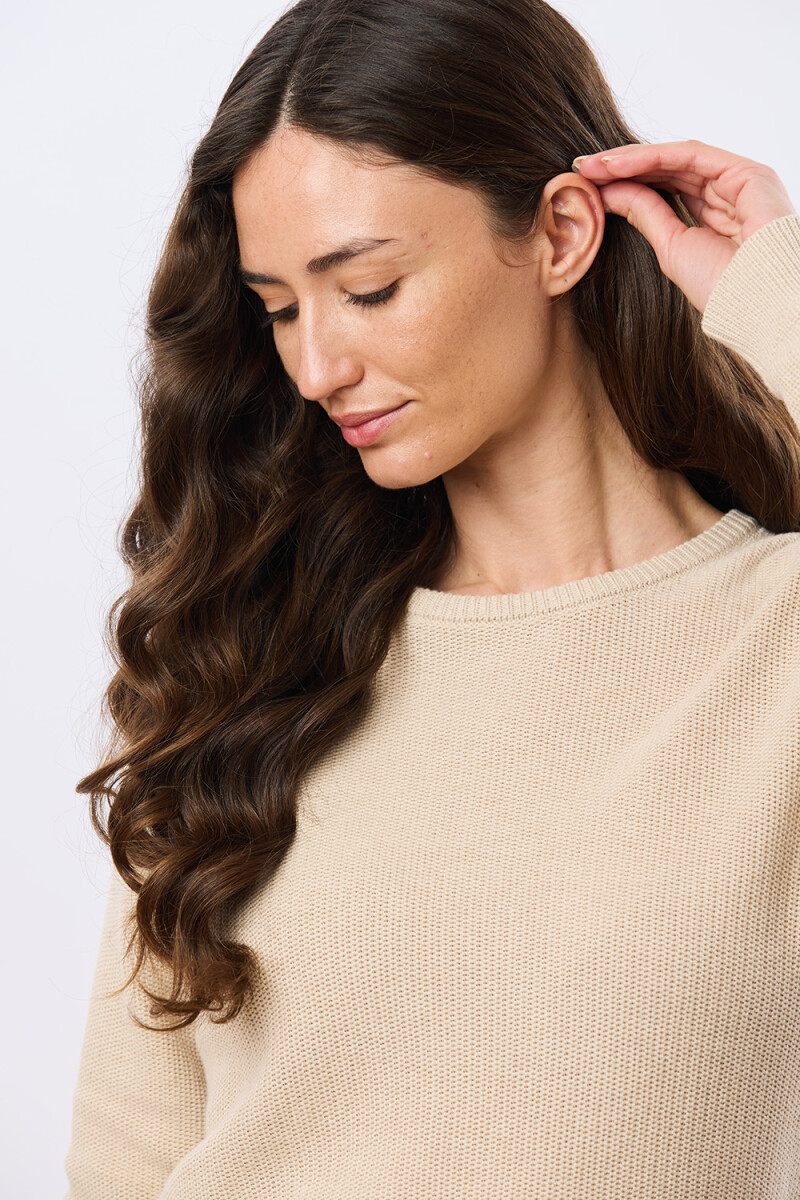BUZO LISO TEJIDO - Beige 