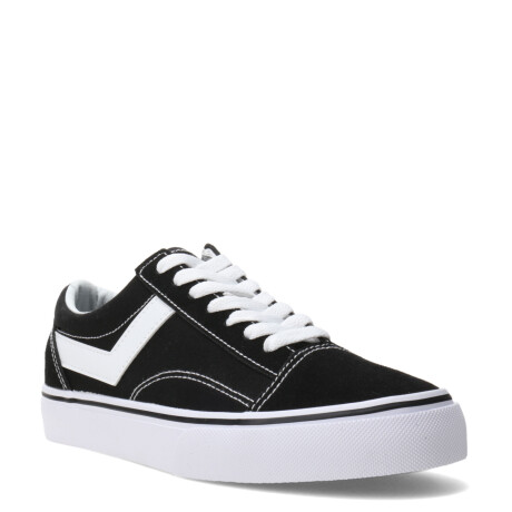 Championes Unisex PONY Championes Casual Lona Gamuza Negro - Blanco