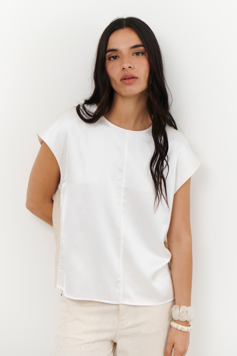 BLUSA LINO SATEN BLANCO