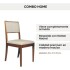 Silla De Comedor Lola Madera Maciza Ratan Natural Lino Blanco 1