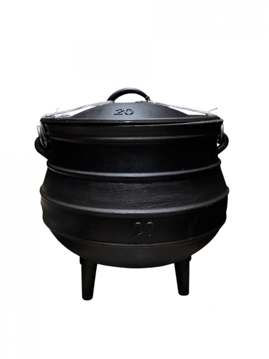 OLLA DE HIERRO DE TRES PATAS 20LTS 