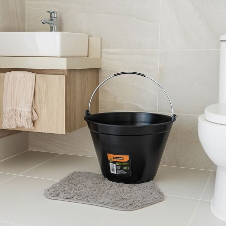 Balde Obra Albañil de Plastico Tramontina 8 litros NEGRO