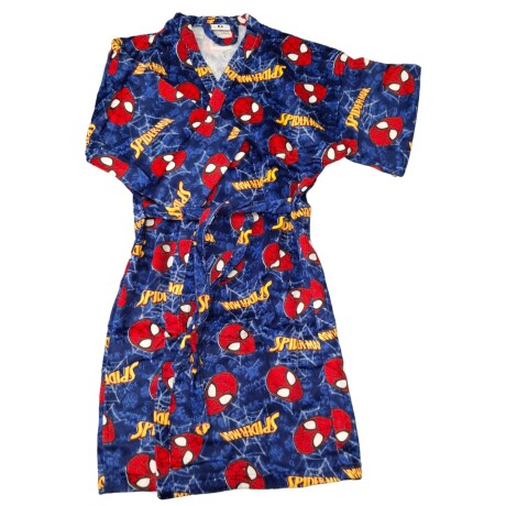 Bata Infantil Velour Dohler 100% Algodón Spider-Man Azul