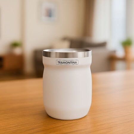 MATE TRAMONTINA BLANCO ACERO INOX 240 ml Blanco