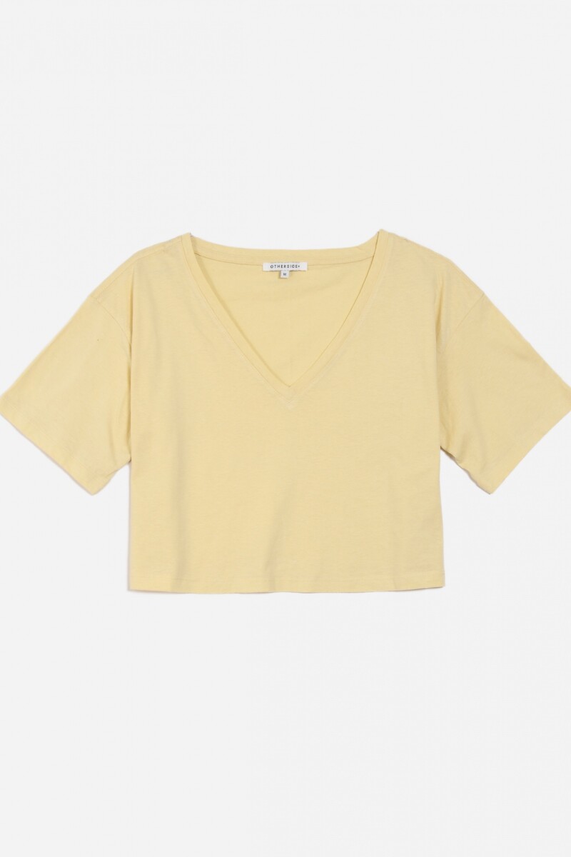 Crop top escote en V AMARILLO