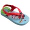 Sandalias Infantiles Havaianas New Baby Heroes Celeste - Rojo
