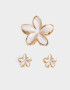 Broches Sets Hawaianas Set De Broches Flor Hawaiana - Combinacion Bicolor