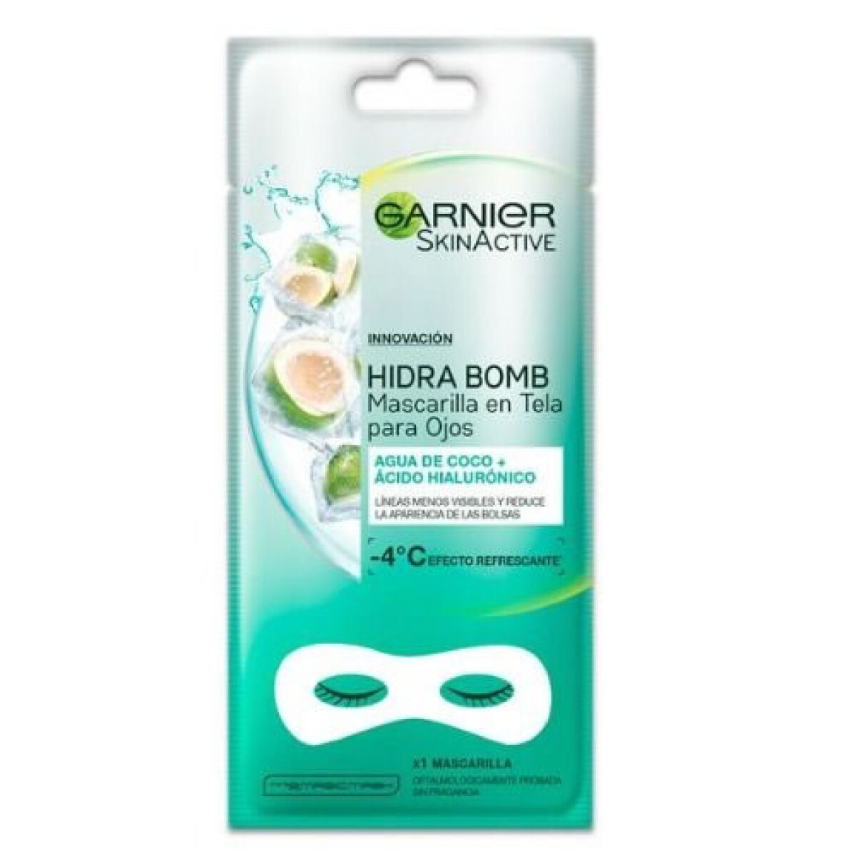 Garnier Mascarilla de Tela para Ojos Hydra Bomb Agua de Coco + Ácido Hialurónico
