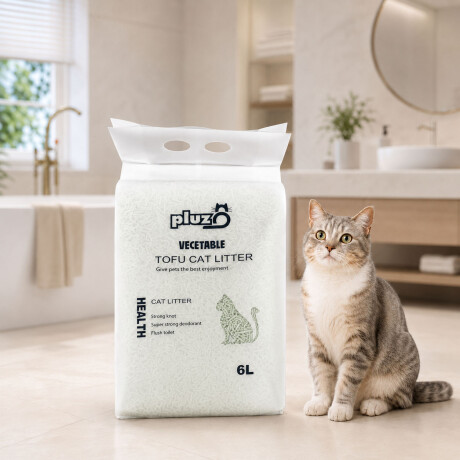 Arena Para Gatos Tofu 6L Aglomerante Descarga Inodoro Verde