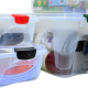 Set x3 Caja organizadora 10 lts de plástico reforzada TRANSPARENTE