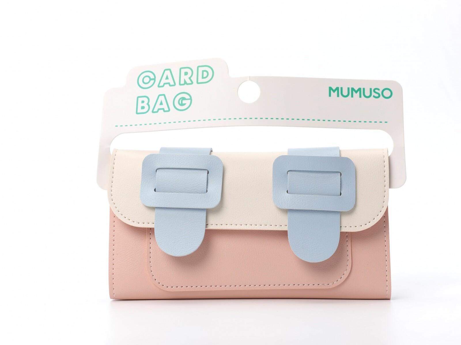 CARTERA LARGA MULTIFUNCIONAL DE TRES PLEGABLES (BLOQUEO DE COLOR/BLANCO Y ROSA) 