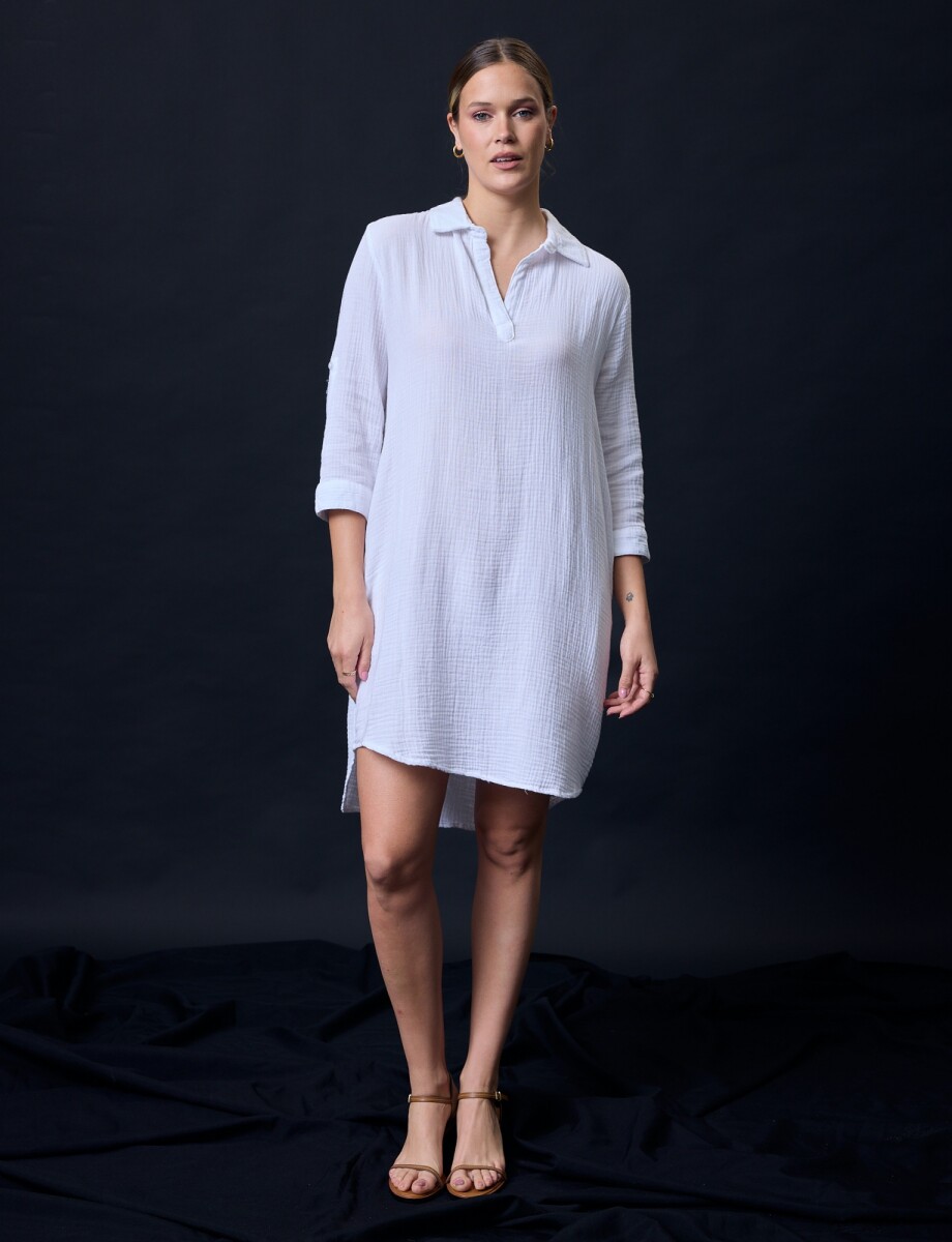 Vestido Algodon - Blanco 