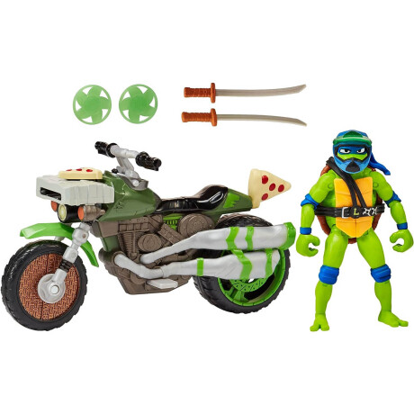 Muñeco De Acción Tortugas Ninja Leonardo con Moto Leonardo