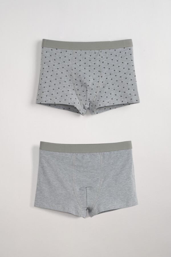 Boxer algodón corto Palmeras Gris Melange