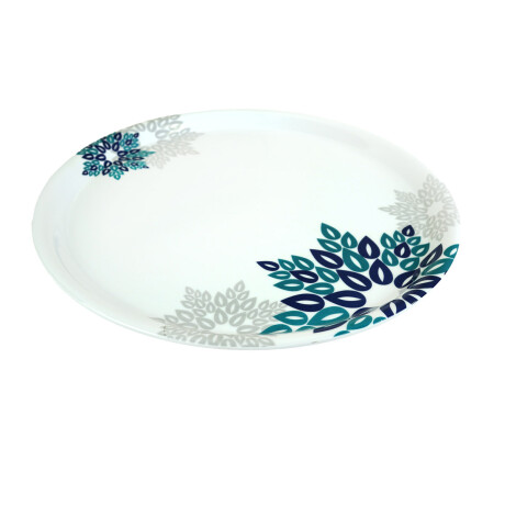 BANDEJA MELAMINA REDONDA 16´ LINEA FLORAL AZUL-VE 40X2.1CM 500GR BANDEJA MELAMINA REDONDA 16´ LINEA FLORAL AZUL-VE 40X2.1CM 500GR
