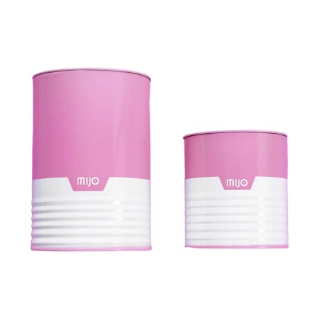 Set De 2 Latas Yerberas Cilindricas Rosado Set De 2 Latas Yerberas Cilindricas Rosado