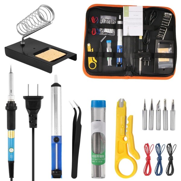 Kit Soldadura Soldar Estaño Soldador 60w Temperatura Ajustable Kit Soldadura Soldar Estaño Soldador 60w Temperatura Ajustable